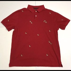 CHAPS Men’s Red Polo Short Sleeve Shirt : XL.